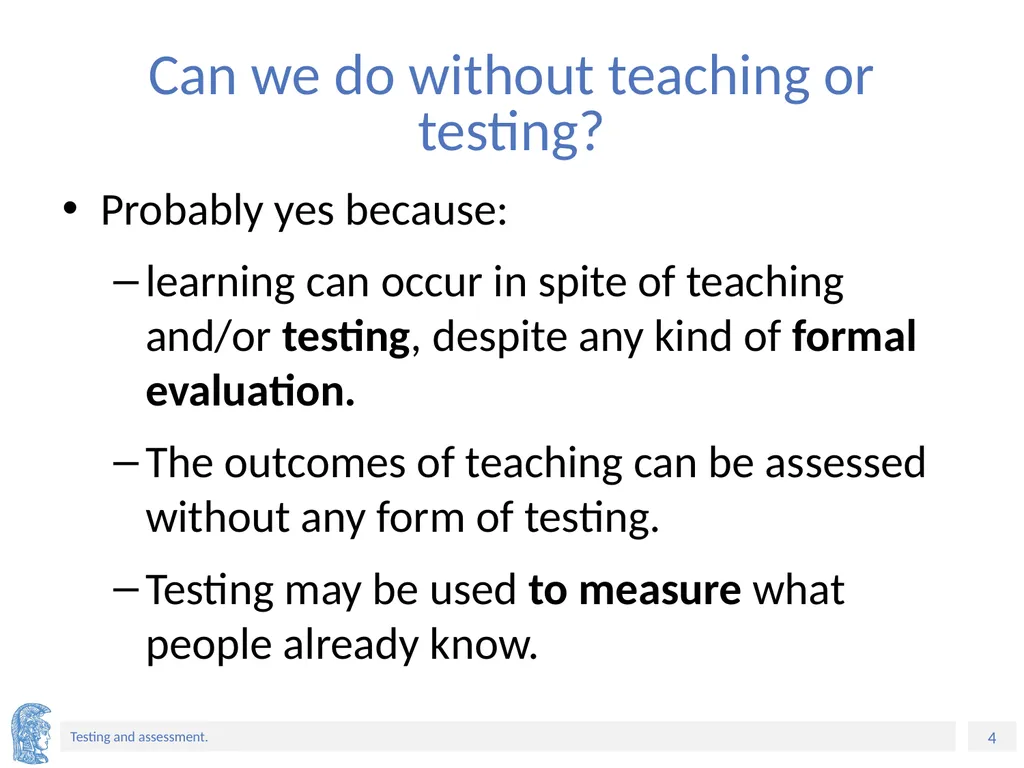 ELT Methods and Practices Unit 9: Testing and - slide 4 of 46