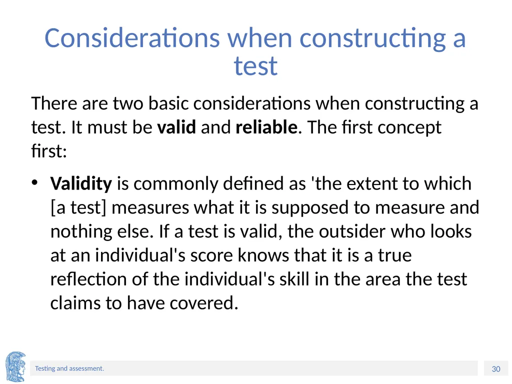 ELT Methods and Practices Unit 9: Testing and - slide 30 of 46