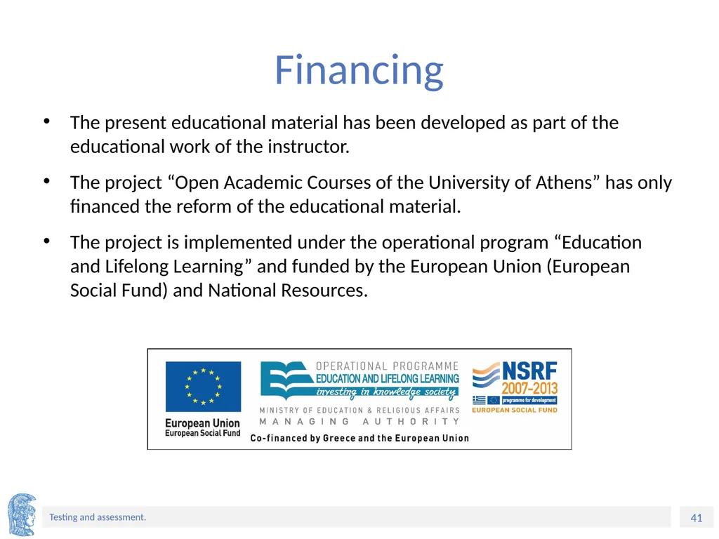 ELT Methods and Practices Unit 9: Testing and - slide 41 of 46
