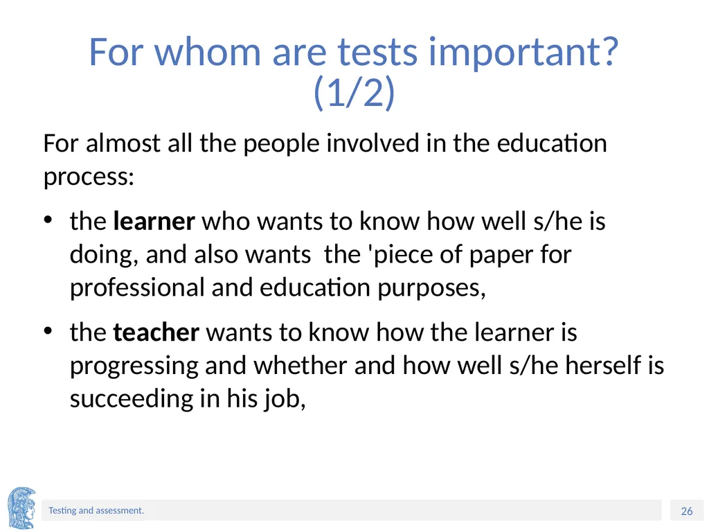 ELT Methods and Practices Unit 9: Testing and - slide 26 of 46