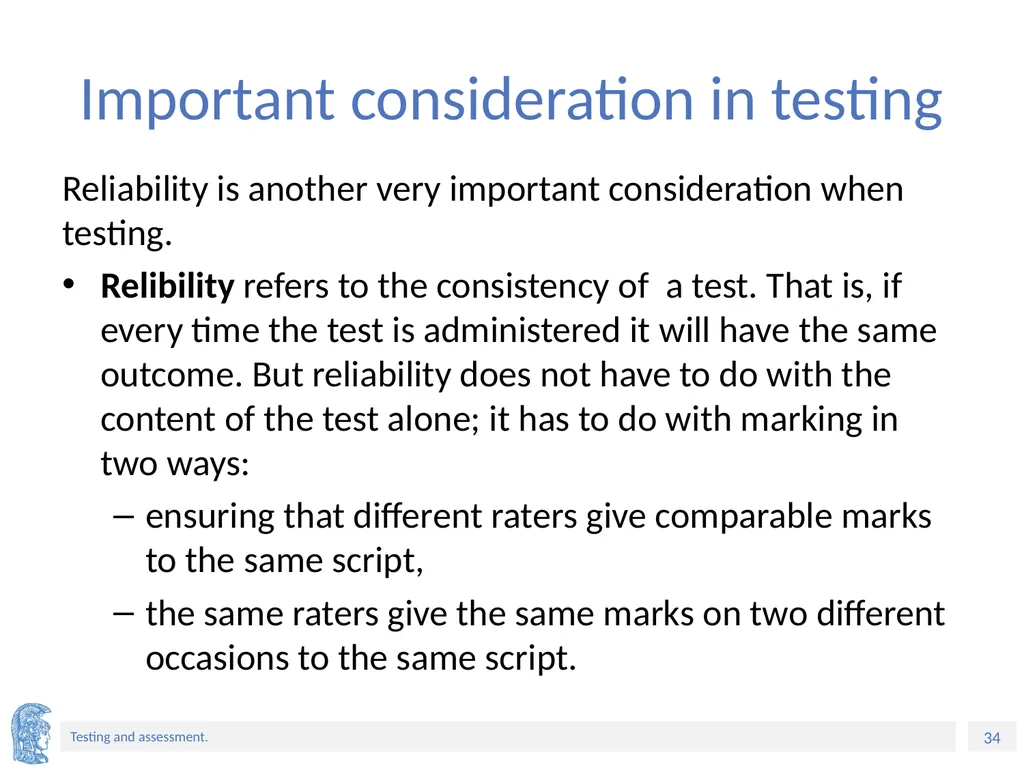 ELT Methods and Practices Unit 9: Testing and - slide 34 of 46