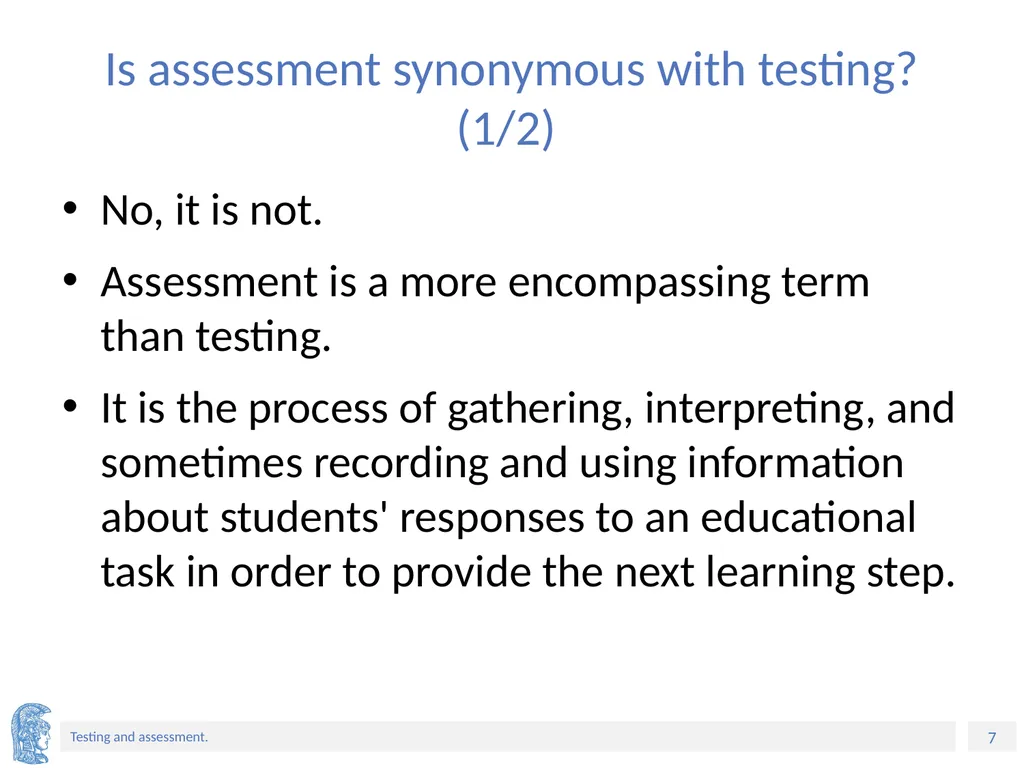 ELT Methods and Practices Unit 9: Testing and - slide 7 of 46