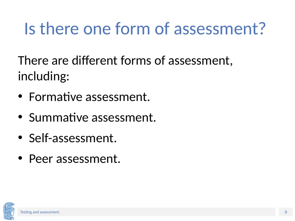 ELT Methods and Practices Unit 9: Testing and - slide 9 of 46