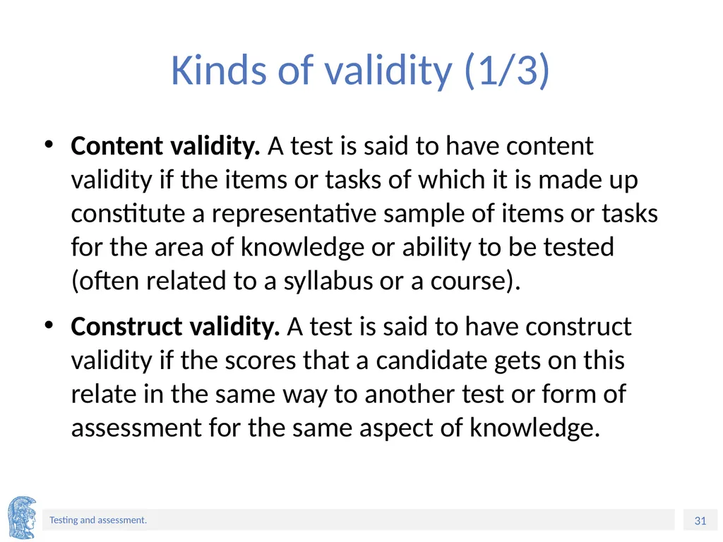 ELT Methods and Practices Unit 9: Testing and - slide 31 of 46