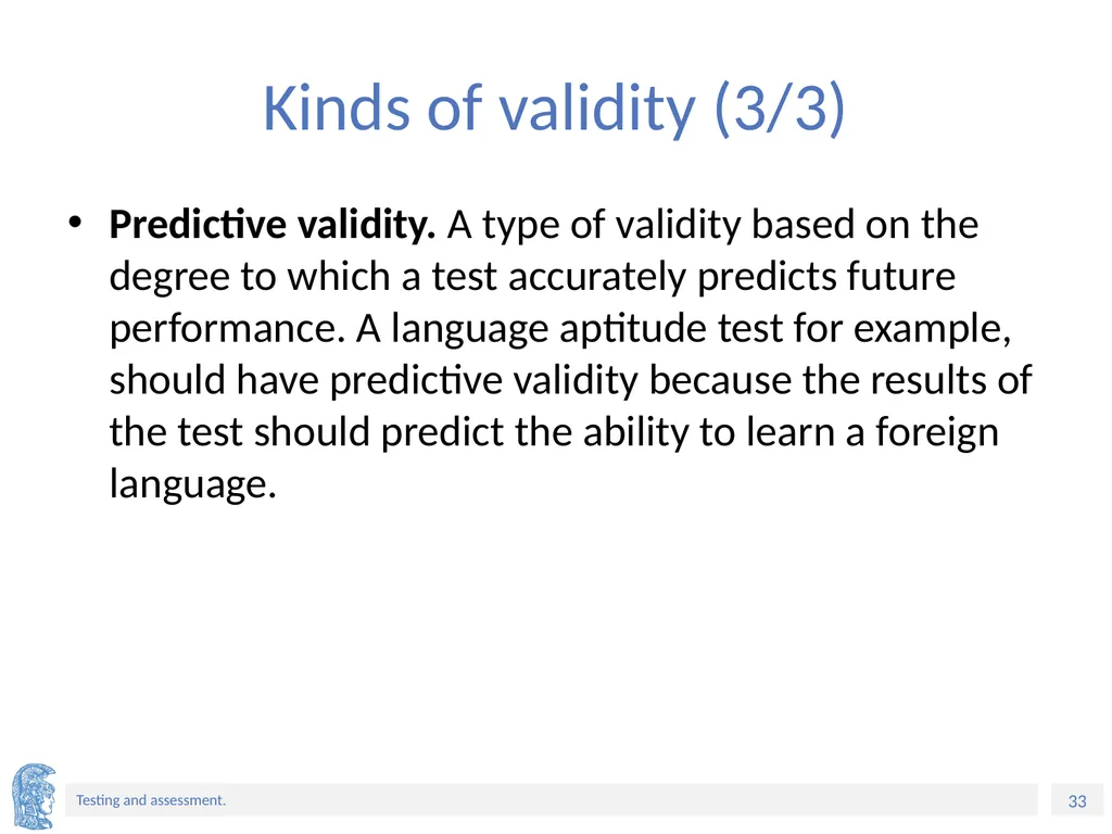 ELT Methods and Practices Unit 9: Testing and - slide 33 of 46