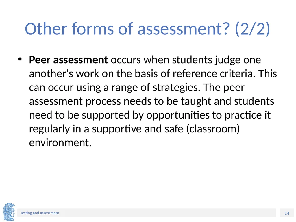 ELT Methods and Practices Unit 9: Testing and - slide 14 of 46
