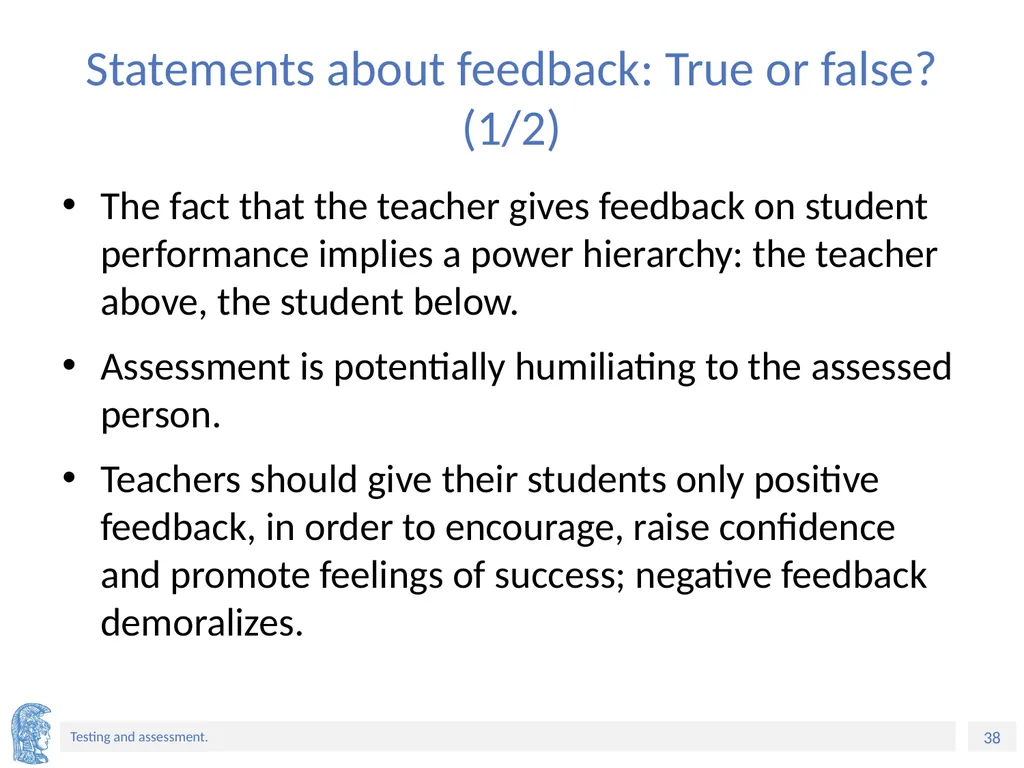 ELT Methods and Practices Unit 9: Testing and - slide 38 of 46