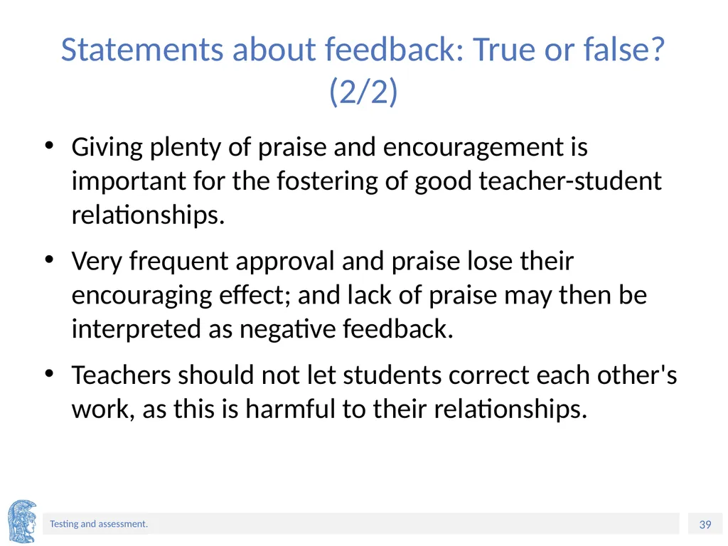 ELT Methods and Practices Unit 9: Testing and - slide 39 of 46