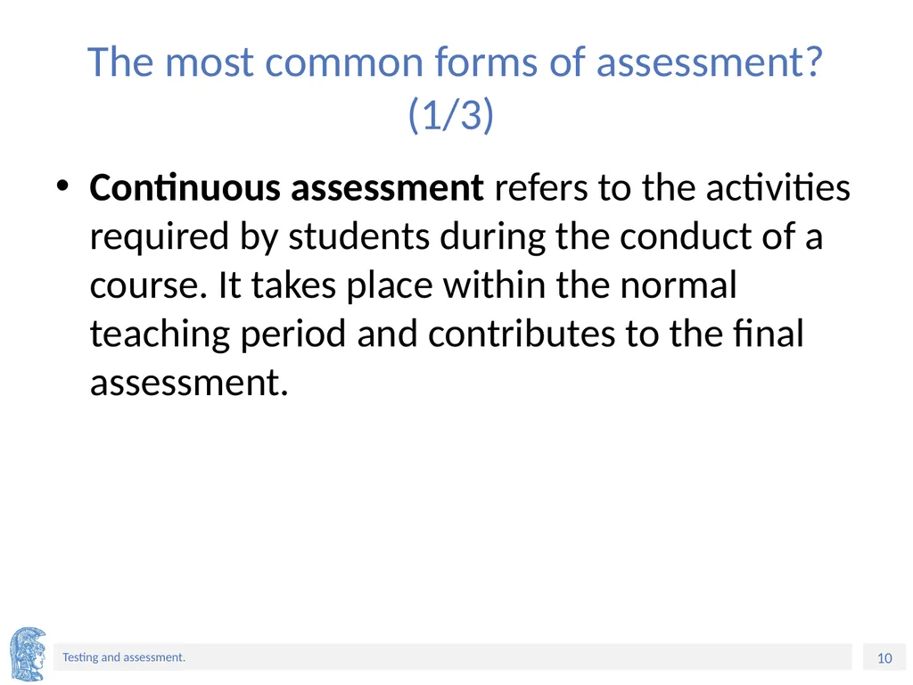 ELT Methods and Practices Unit 9: Testing and - slide 10 of 46