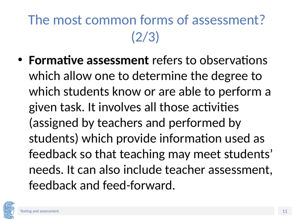 ELT Methods and Practices Unit 9: Testing and - slide 11 of 46