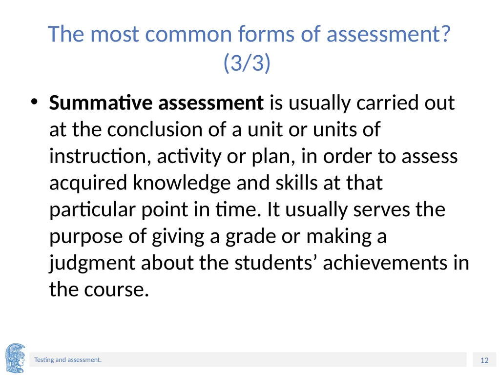 ELT Methods and Practices Unit 9: Testing and - slide 12 of 46