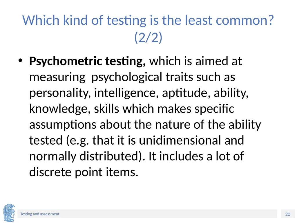ELT Methods and Practices Unit 9: Testing and - slide 20 of 46