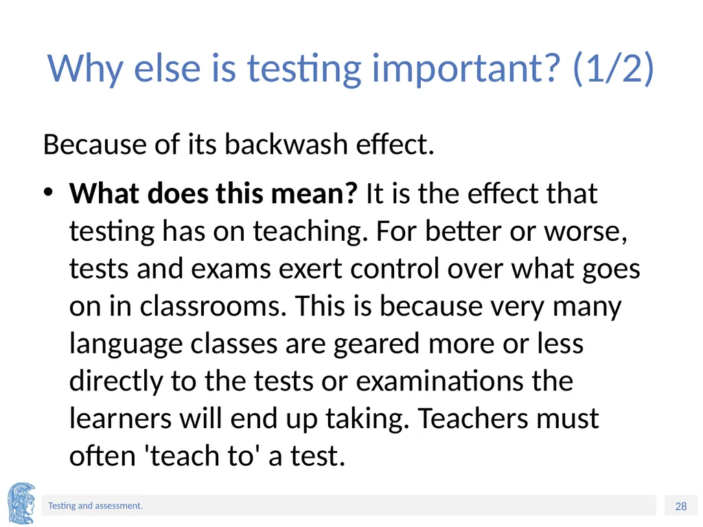 ELT Methods and Practices Unit 9: Testing and - slide 28 of 46