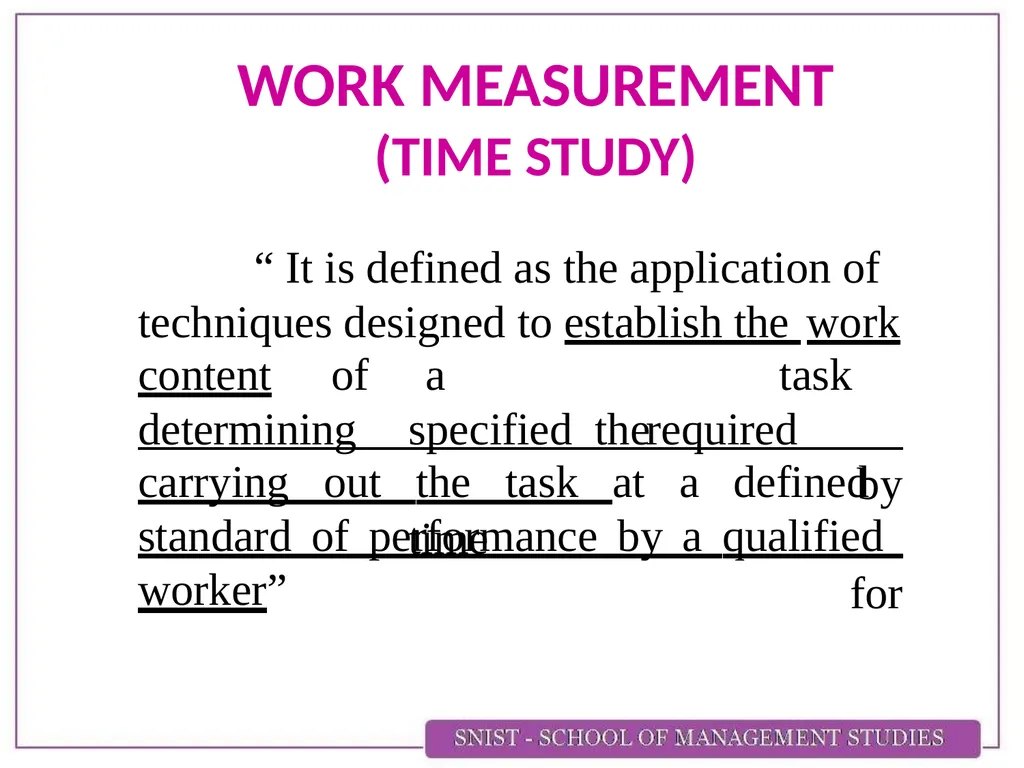 WORK STUDY INTRODUCTION   With increasing - slide 8 of 11