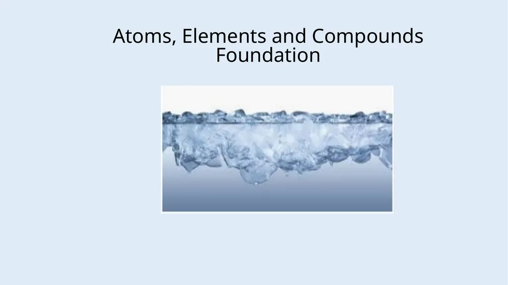 Atoms, Elements and Compounds Foundation LOW - slide 1 of 19