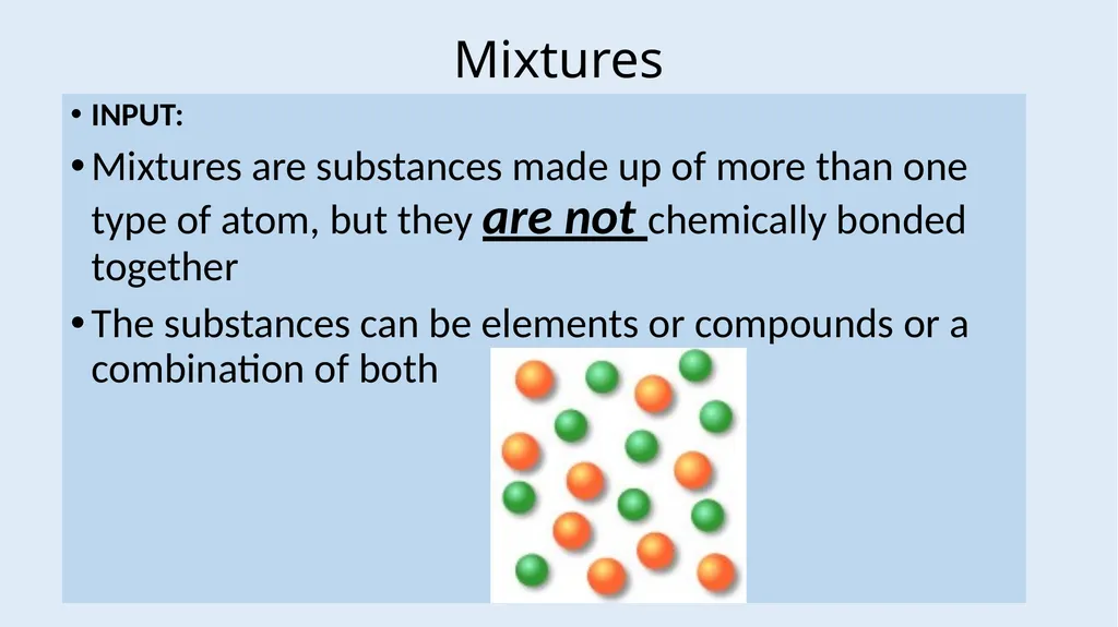 Atoms, Elements and Compounds Foundation LOW - slide 8 of 19