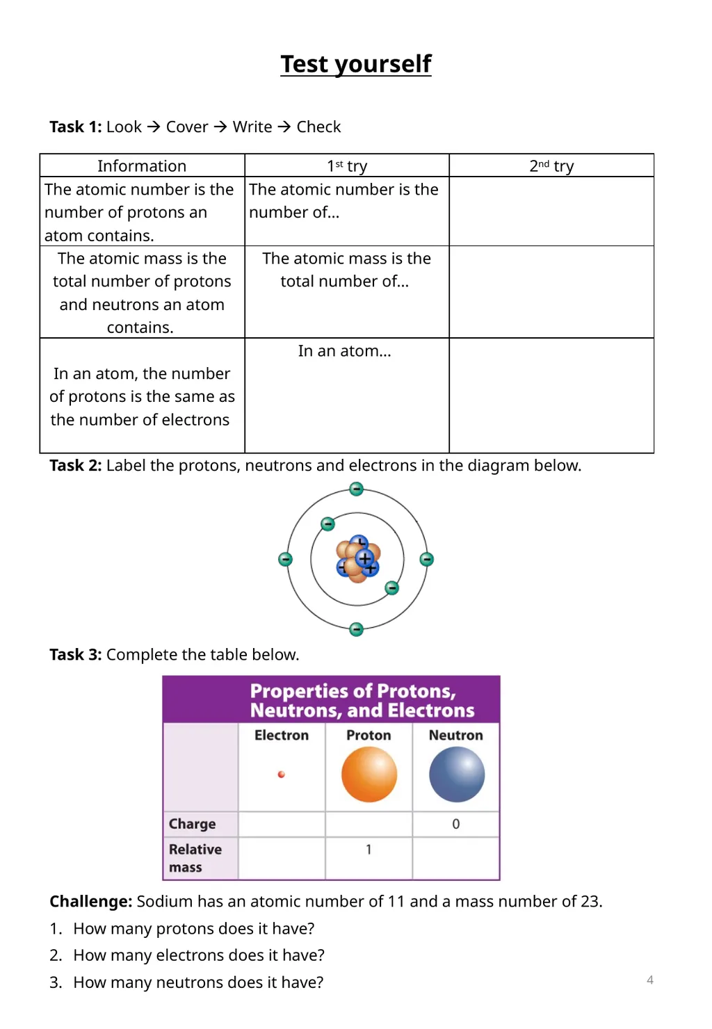 Week 1 – Atomic Structure Elements, Mixtures and - slide 4 of 6