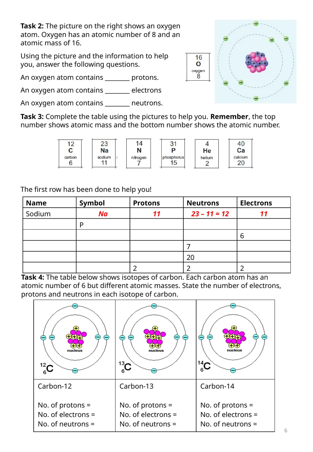 Week 1 – Atomic Structure Elements, Mixtures and - slide 6 of 6