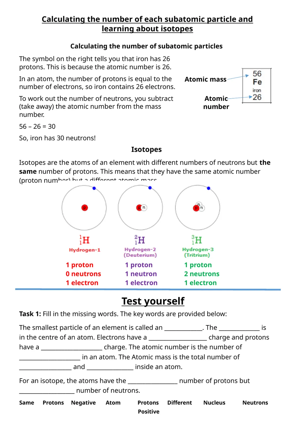 Week 1 – Atomic Structure Elements, Mixtures and - slide 5 of 6