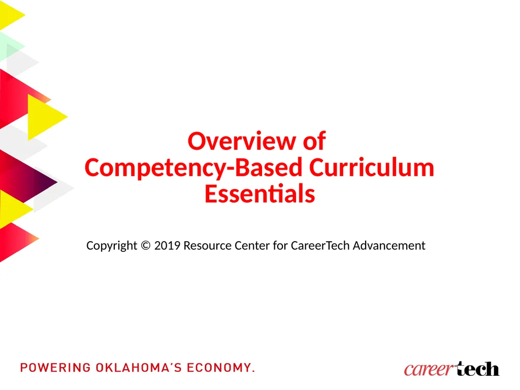 Overview of Competency-Based Curriculum Essentials - slide 1 of 11