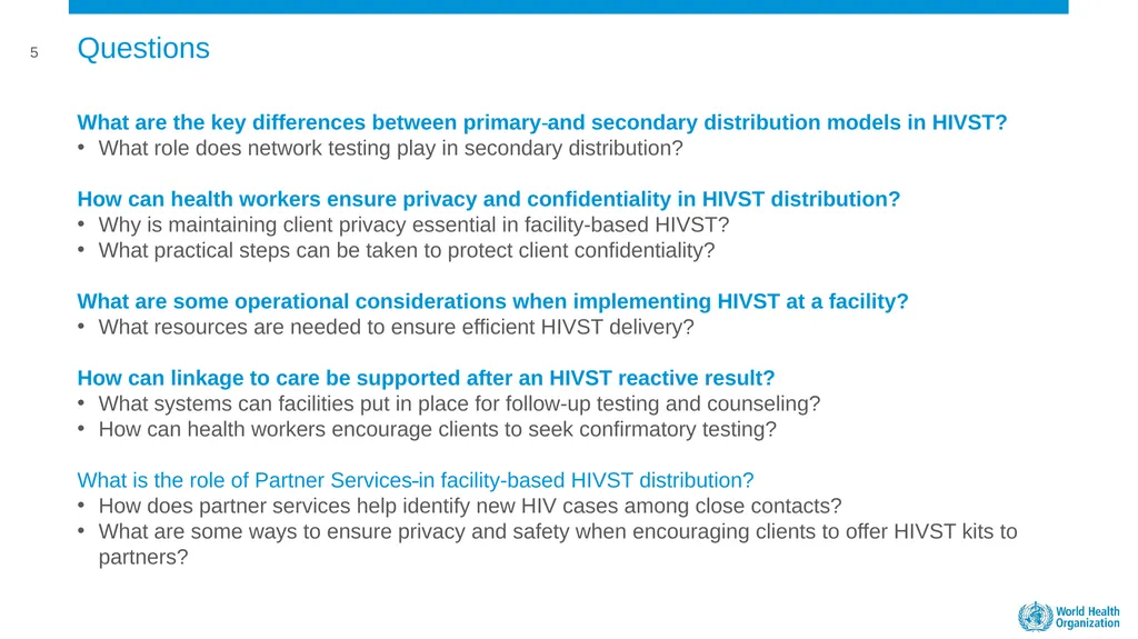 MODULE 5: FACILITY BASED HIVST DISTRIBUTION - slide 12 of 13