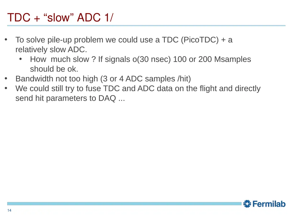 Mu2eII calorimeter readout: sparse ideas F. - slide 14 of 16