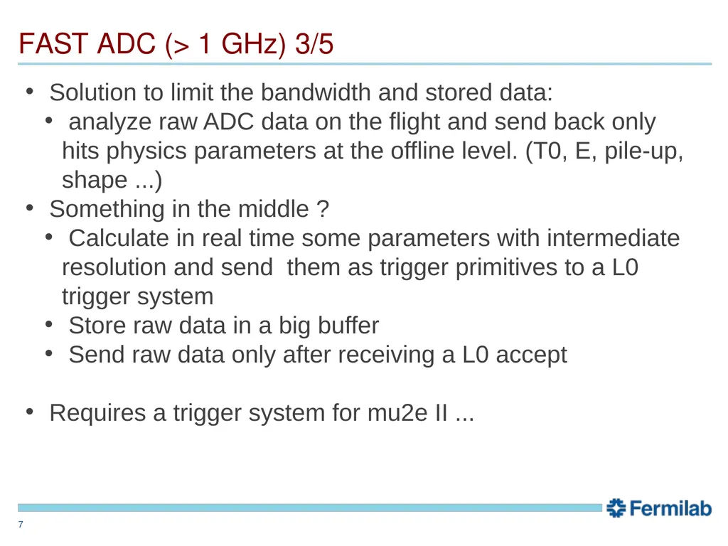 Mu2eII calorimeter readout: sparse ideas F. - slide 7 of 16
