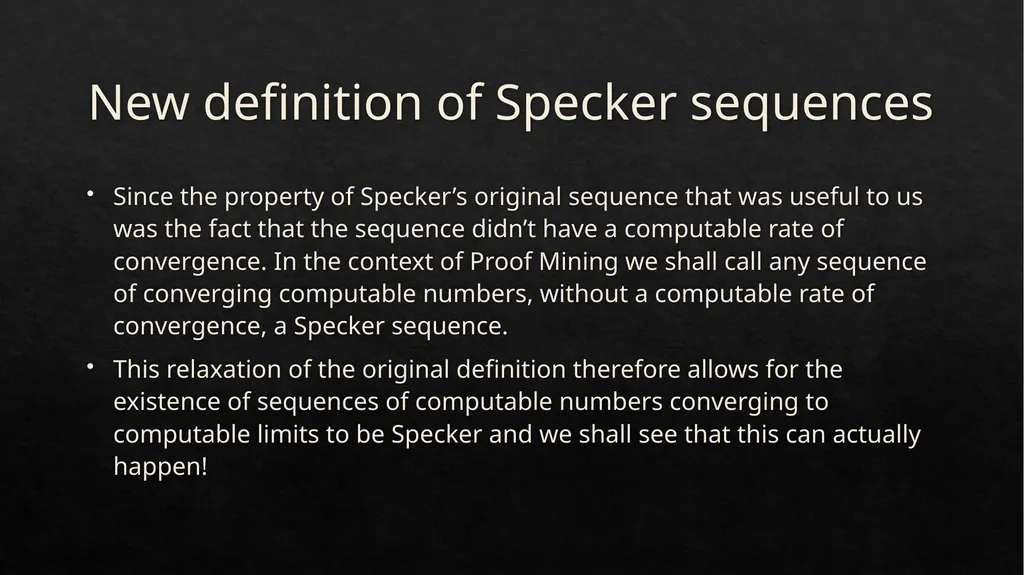 Specker Sequences and their relevance to Proof - slide 3 of 4