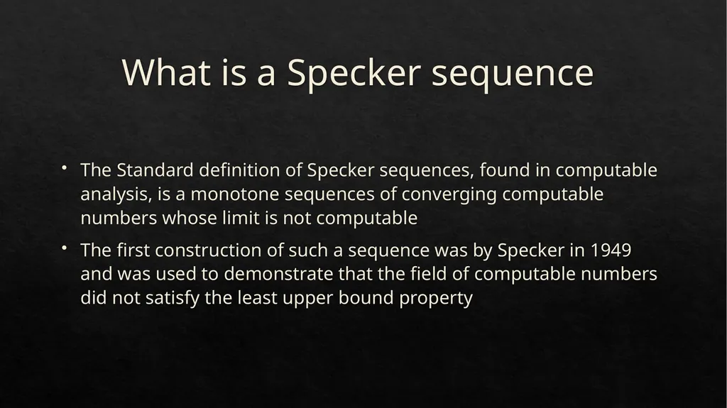 Specker Sequences and their relevance to Proof - slide 2 of 4