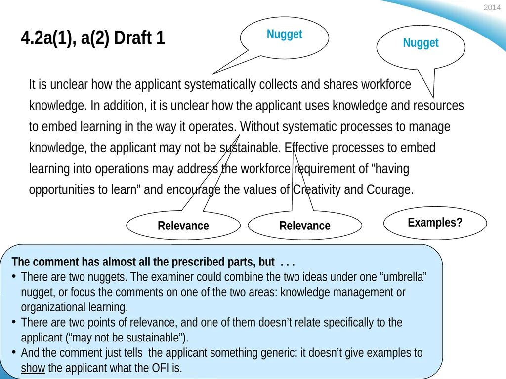 Polishing Feedback Comments Sample 2: Process OFI - slide 4 of 10