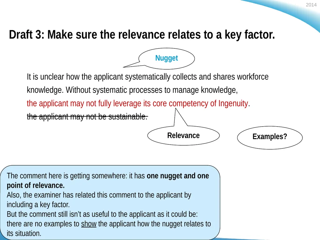 Polishing Feedback Comments Sample 2: Process OFI - slide 6 of 10