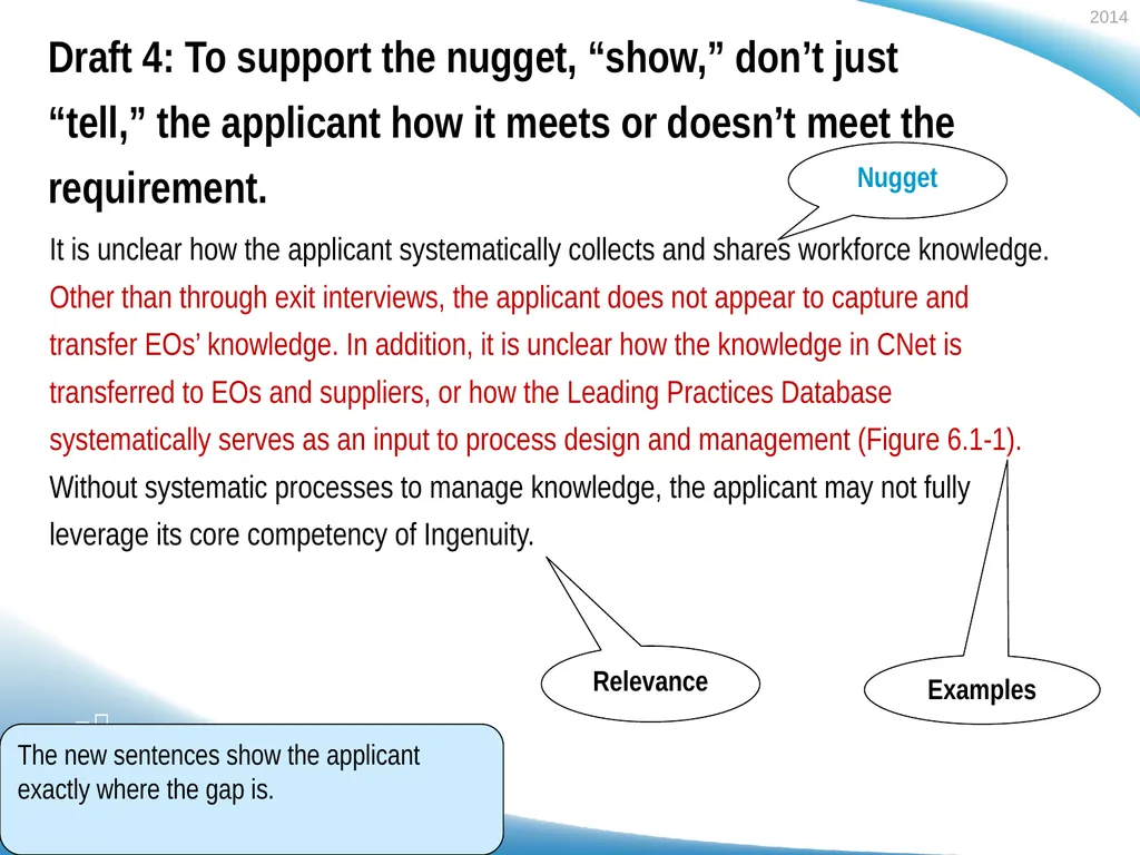 Polishing Feedback Comments Sample 2: Process OFI - slide 7 of 10
