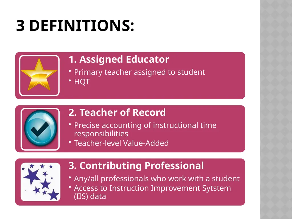 Ohio “Teacher/Student Data Linkage” definitions - slide 2 of 8