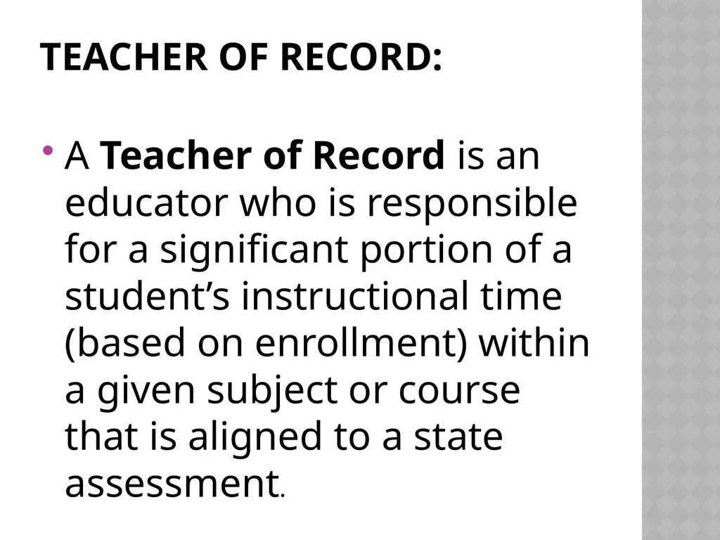 Ohio “Teacher/Student Data Linkage” definitions - slide 4 of 8