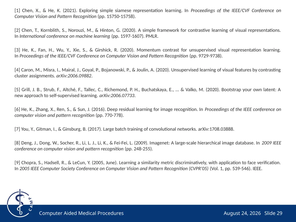 Exploring Simple Siamese Representation Learning - slide 29 of 29