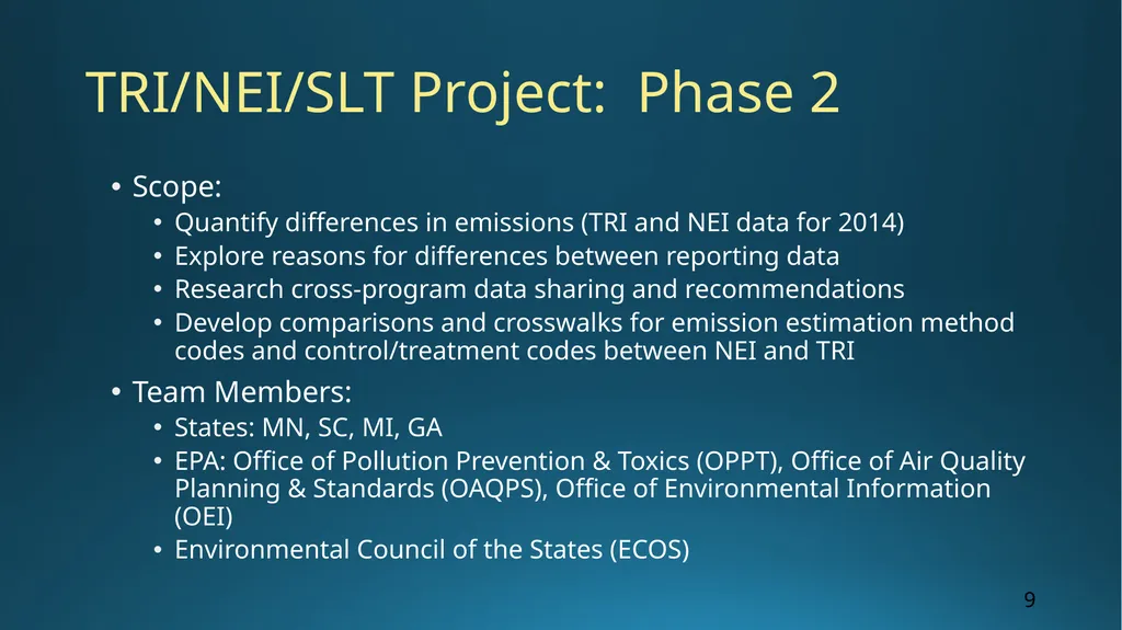 Combined Air Emissions Reporting (CAER) for the - slide 9 of 16