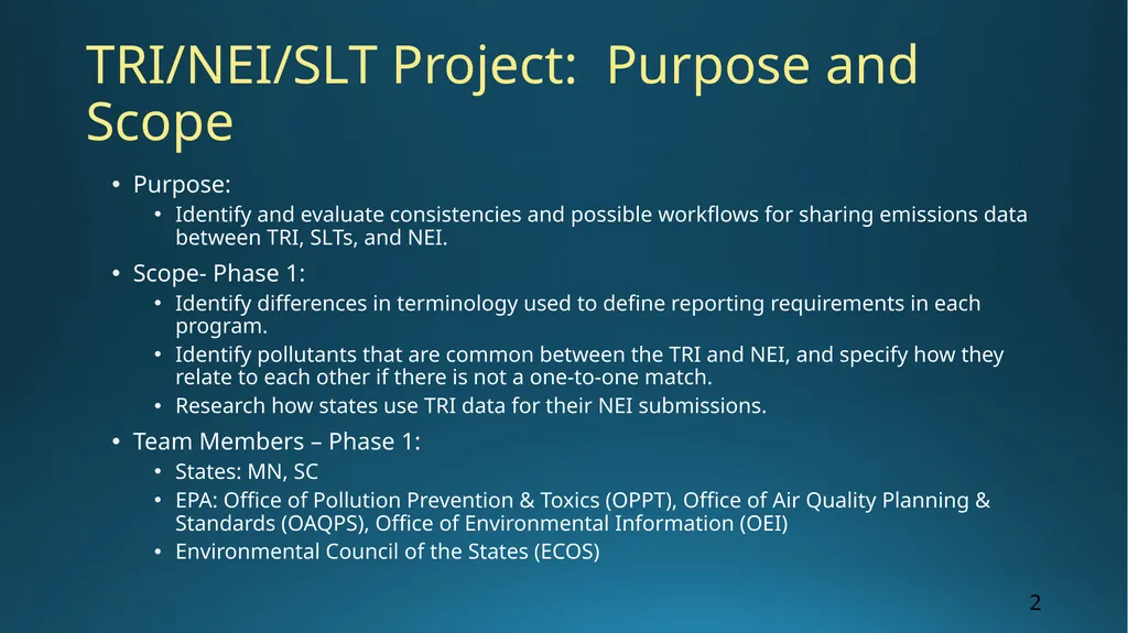 Combined Air Emissions Reporting (CAER) for the - slide 2 of 16