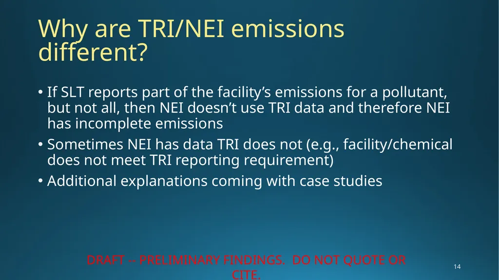 Combined Air Emissions Reporting (CAER) for the - slide 14 of 16