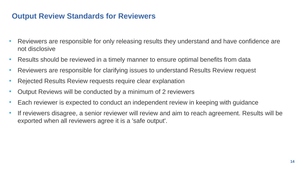 Generic Output Review Process for research - slide 14 of 16