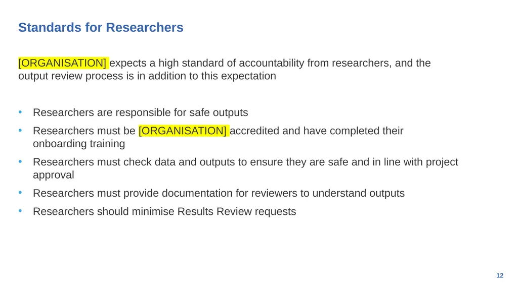 Generic Output Review Process for research - slide 12 of 16