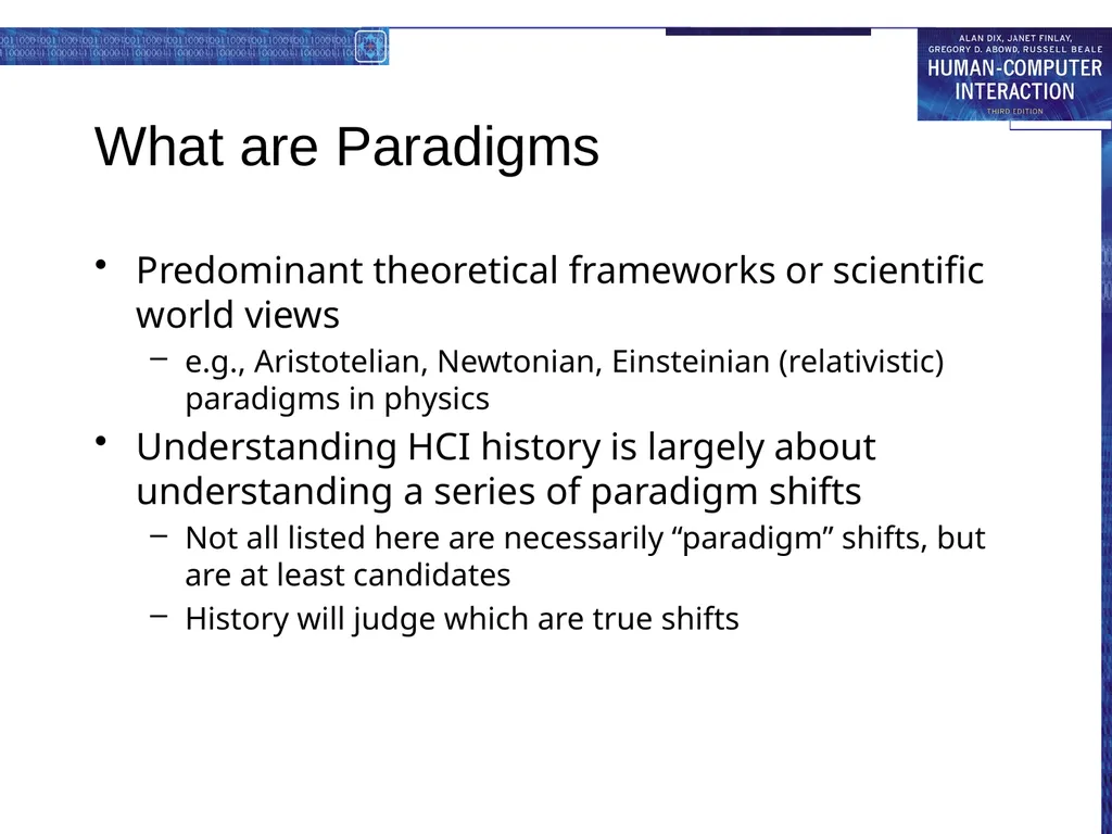 chapter 4 paradigms why study paradigms Concerns - slide 3 of 26