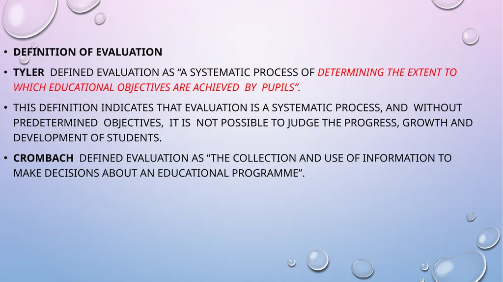 CONCEPT OF EVALUATION The terms measurement and - slide 6 of 16