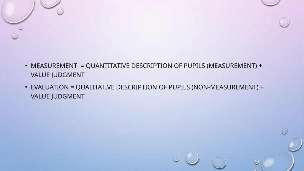 CONCEPT OF EVALUATION The terms measurement and - slide 4 of 16