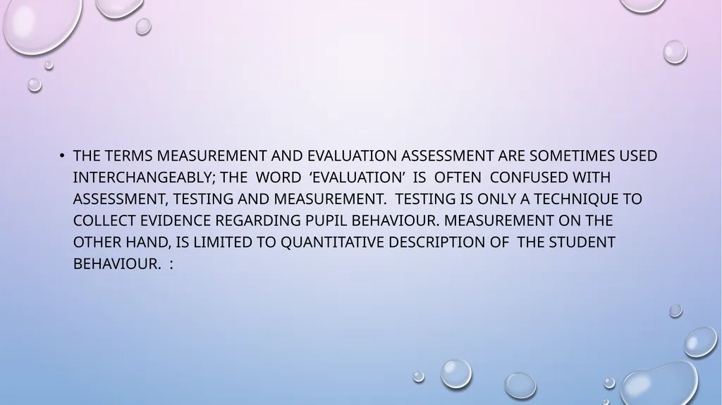 CONCEPT OF EVALUATION The terms measurement and - slide 2 of 16