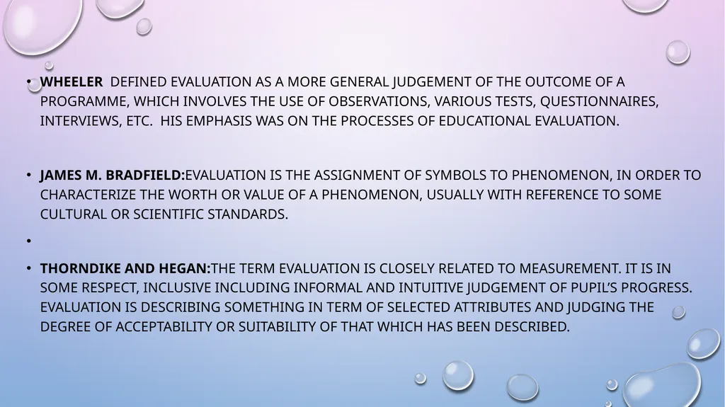 CONCEPT OF EVALUATION The terms measurement and - slide 7 of 16