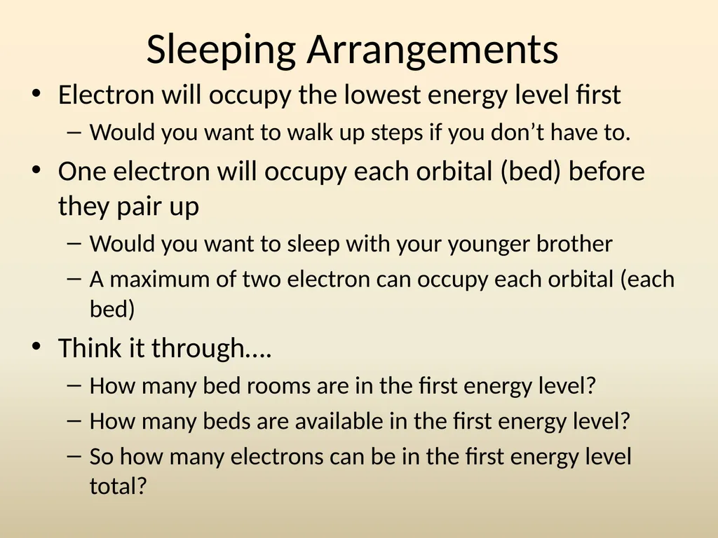 Electron House Where do the electrons live? Energy - slide 6 of 46