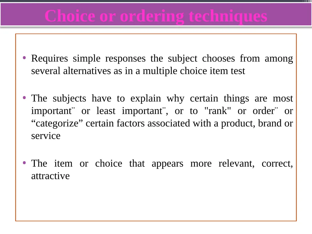 Welcome to 1st seminar Projective Techniques in - slide 46 of 63