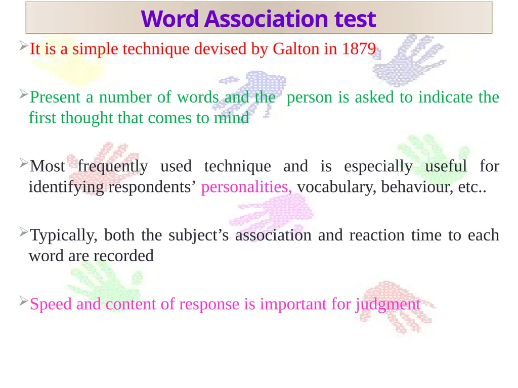 Welcome to 1st seminar Projective Techniques in - slide 28 of 63