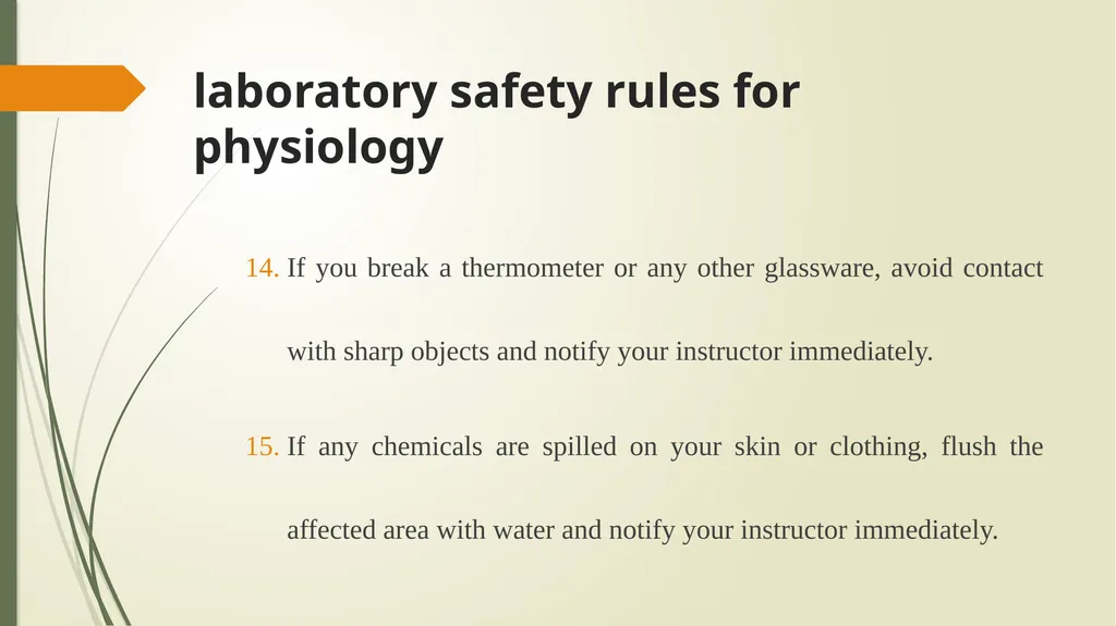 laboratory safety rules for physiology laboratory - slide 11 of 14