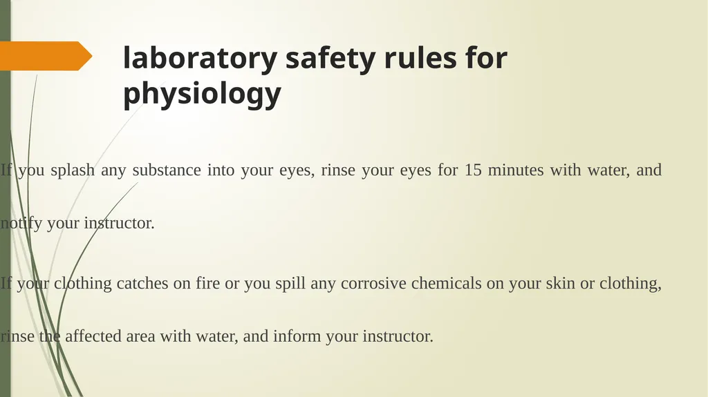 laboratory safety rules for physiology laboratory - slide 12 of 14